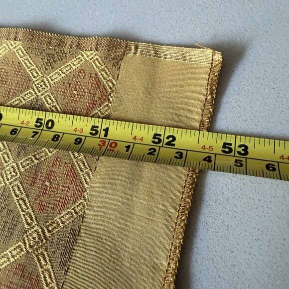 Thibaut Fabric 24x52” Geometric Pattern Silk Shades Of Gold Brocade - Picture 8 of 8